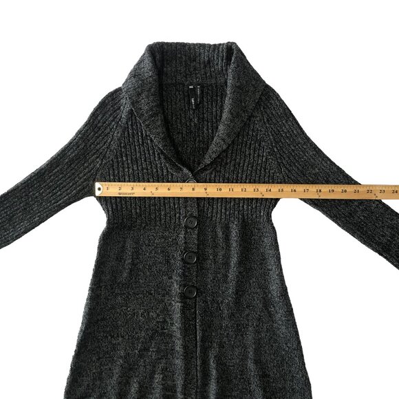 Takeout Womens Size M Gray Buttons Longline Cardigan Sweater - Picture 3 of 8